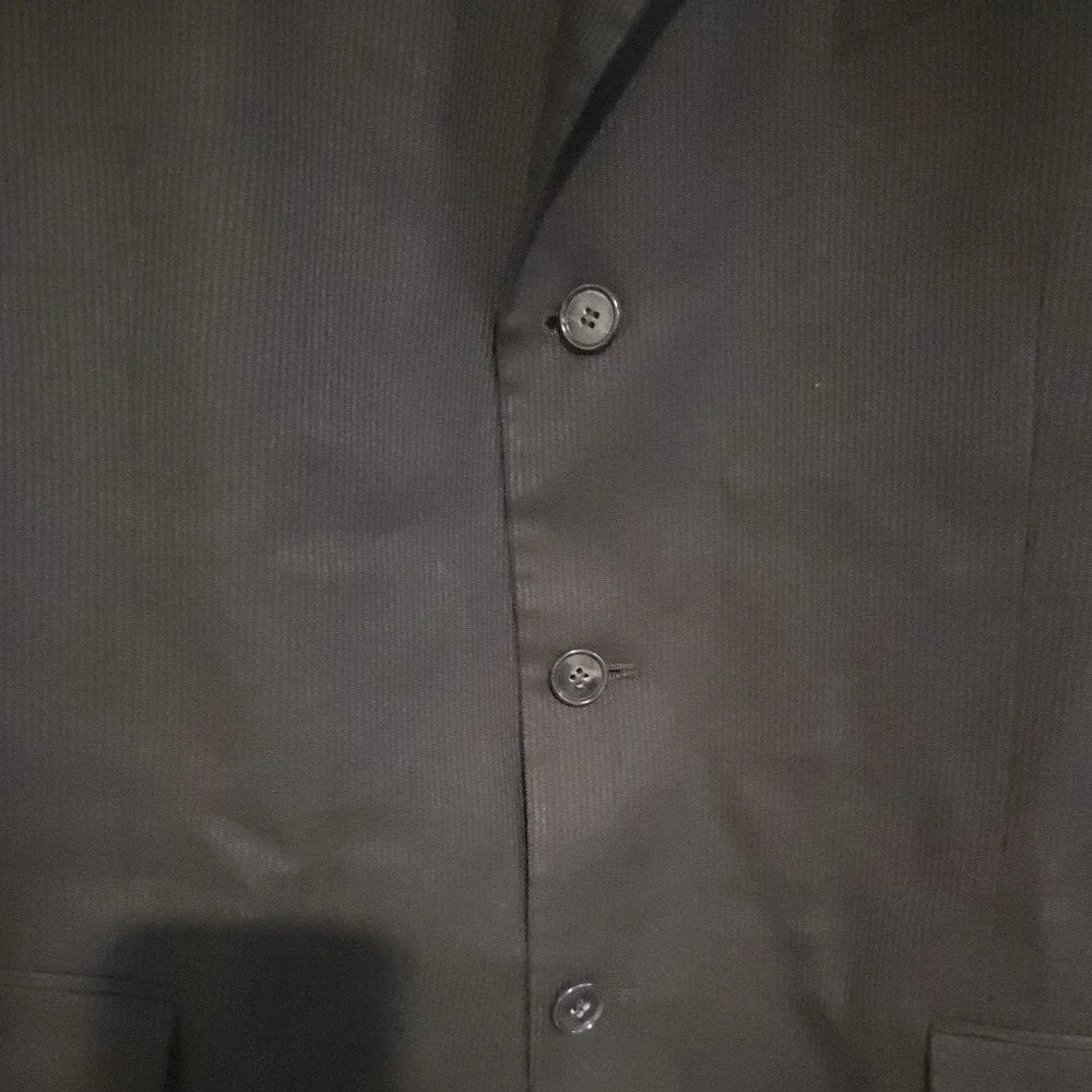 Jones New York Silk Sharkskin Wool Blazer,‎ Charcoal Gray Sport Coat, Men's 44L